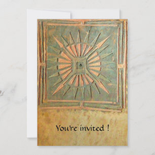 Convites ESTRELA DA MANHÃ, amarelo esverdeado antigo, branc