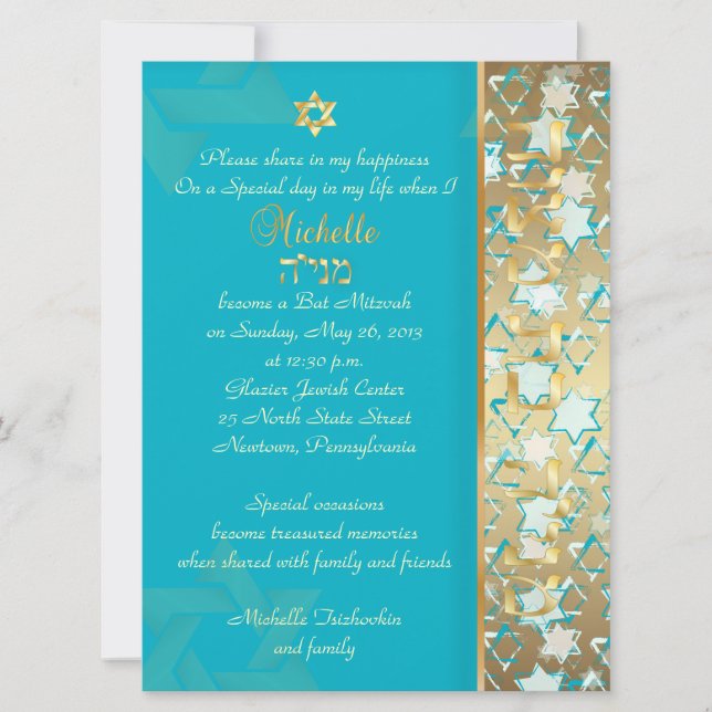 Convites Estrela-de-chuva PixDezines de fundo david/diy (Frente)