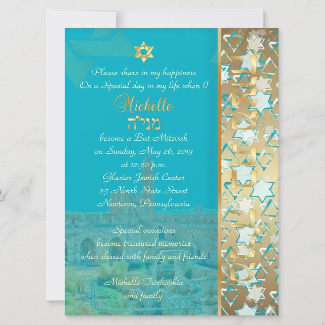 Convites Estrela-de-chuva PixDezines de fundo david/diy (Frente)