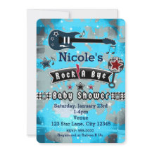 Convites Estrela de Chuvinha de Bebê Rock A Bye Ba