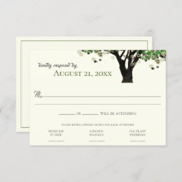 Convites Estrela de Davi em árvore emoldurada RSVP Mitzvah 