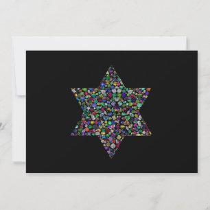 Convites Estrela de David feita com Gemas em todas as Cores
