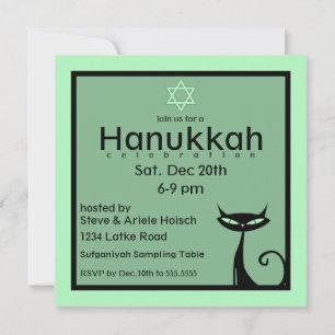 Convites Estrela de David Gatinha Judia Hanukkah
