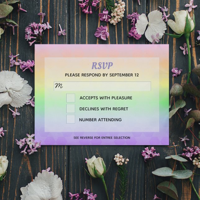 Convites Estrela de David Pastel Ombre Bat Mitzvah RSVP (Criador carregado)