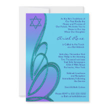 Estrela de David Roxo Azul Turquesa Bat Mitzvah