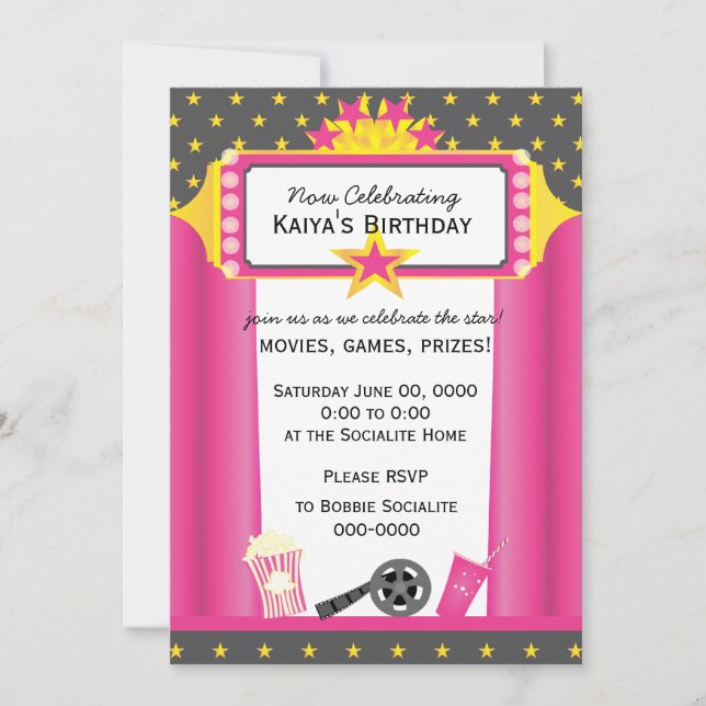 Convites Estrela de Filme! (Frente)
