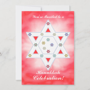 Convites Estrela de Hanukkah e Flocos de Neve Celebram Verm