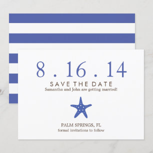 Convites Estrela do Mar Azul Real Casamento Save the Date