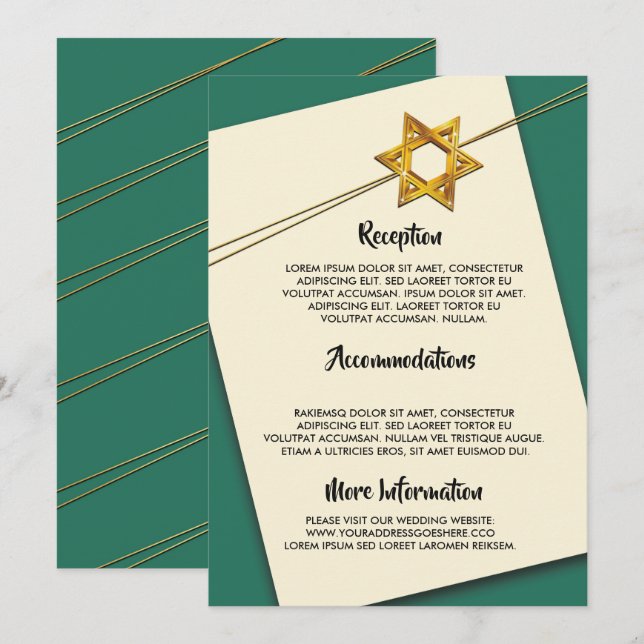 Convites estrela do programa de casamento David (Frente/Verso)