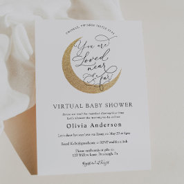 Convites Estrela e Lua de Twinkle do Chá de fraldas Virtual