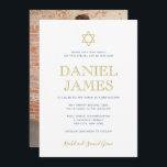 Convites Estrela Elegante, Foto no verso, Bar Mitzvah<br><div class="desc">Use o verso deste convite para adicionar sua foto favorita.</div>