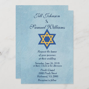 Convites Estrela Judaica de David Wedding
