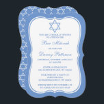 Convites Estrela Judia Branca e Azul de David Bar Mitzvah<br><div class="desc">Estes convites podem ser personalizados para qualquer evento judeu sagrado, incluindo o Bar Mitzvah, Bat Mitzvah, Confirmação, Casamento, etc. Adicione seu texto personalizado usando a seção "Editar este modelo de design" ou clique no botão azul "Personalizá-lo" para alterar o estilo e a cor da fonte ou para adicionar uma foto...</div>