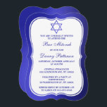 Convites Estrela Judia Metálica Azul De David Bar Mitzvah<br><div class="desc">Estes convites podem ser personalizados para qualquer evento judeu sagrado, incluindo o Bar Mitzvah, Bat Mitzvah, Confirmação, Casamento, etc. Adicione seu texto personalizado usando a seção "Editar este modelo de design" ou clique no botão azul "Personalizá-lo" para alterar o estilo e a cor da fonte ou para adicionar uma foto...</div>