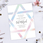 Convites Estrela Moderna Simples de David Pastel Bat Mitzva<br><div class="desc">Estrela moderna de David Pastel Bat Mitzvah Invitation apresenta um esboço exclusivo e moderno de Star de David em um belo efeito holográfico em torno de seus detalhes de evento.</div>