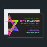 Convites Estrela Neonal de PixDezines de David B'nai Mitzva<br><div class="desc">O neon PixDezines colore Estrela de David B'nai Mitzvah,  cartão de cerimônia.  Cor e fontes de fundo DIY.   

✡ Copyright © 2008-2021 PixDezines.com™.  Todos os direitos reservados.</div>