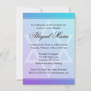 Convites Estrela Roxa de David Bat Mitzvah