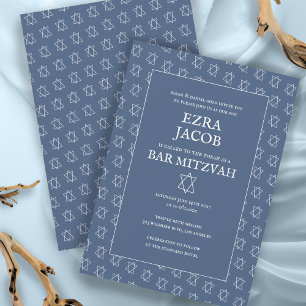 Convites Estrela Simples de David Personalizada B'nai Bat B
