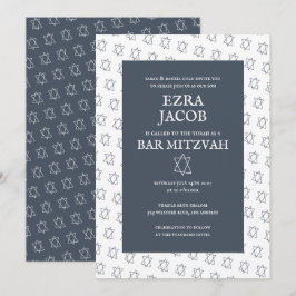 Convites Estrela Simples de David Personalizado B'nai Bat B