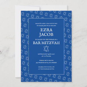 Convites Estrela Simples de David Personalizado B'nai Bat B