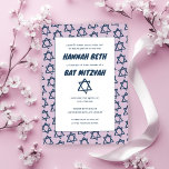 Convites Estrela Simples de David Personalizado B'nai Bat B<br><div class="desc">Cartão perfeito para anunciar um bar mitzvah, bat mitzvah ou outra celebração judaica! Mão fez arte para você! TOTALMENTE PERSONALIZÁVEL! Clique em "Personalizar" acima para editar o texto. Clique em "editar usando a ferramenta design" para ajustar as fontes, as cores e os posicionamentos e para excluir o design do verso,...</div>