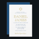 Convites Estrela Simplesmente Elegante do Bar Mitzvah-Marin<br><div class="desc">Use o formulário modelo para personalizar este convite. Altere as cores,  fontes e layout usando os menus de edição avançada.</div>
