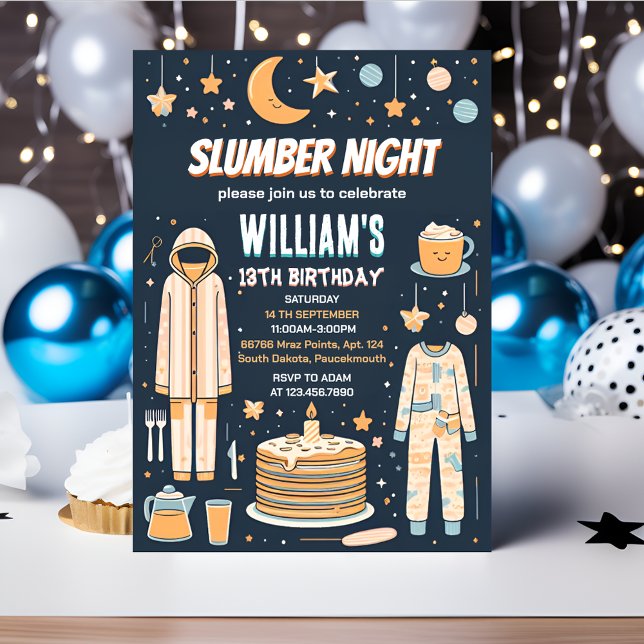 Convites Estrelas adolescentes Sleepover SlumbParty 13 (Criador carregado)