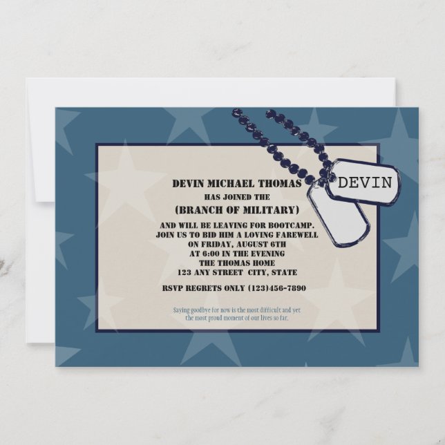 Convites Estrelas Azuis do Partido Militar se Afastando (Frente)