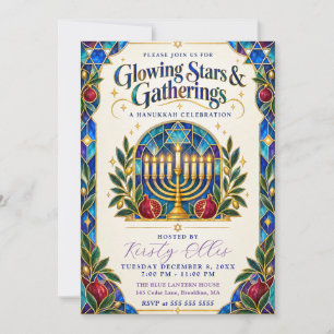 Convites Estrelas Brilhantes & Encontros Hanukkah