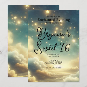 Convites Estrelas Celestiais Brilhantes Céu Estrelado Doce 
