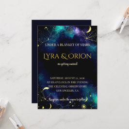 Convites Estrelas Celestiais | Casamento Galáxia Azul-Marin