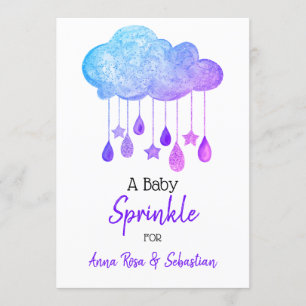 Convites *~* Estrelas Chuva na Nuvem cai Chá de borrão