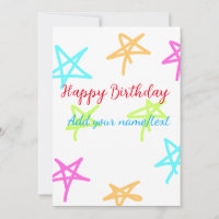 Estrelas coloridas feliz aniversário adicione text
