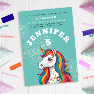 Convites Estrelas Coloridas Modernas de Aqua Bllue do Caval