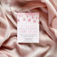 Estrelas cor-de-rosa É um chá de fraldas de Garota