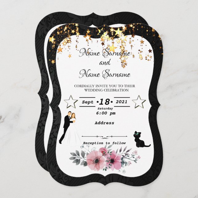 Convites Estrelas da chuva (Frente/Verso)