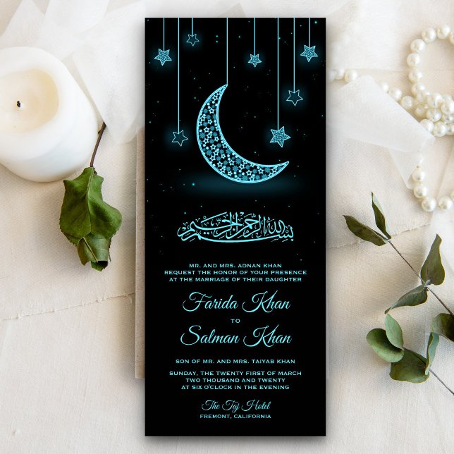 Convites Estrelas da Meia-Noite e Casamento Islâmico Muçulm (Criador carregado)
