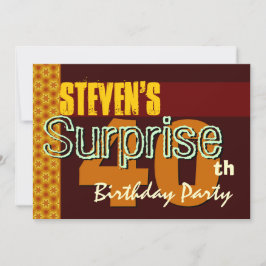 Convites Estrelas de aniversário de 40 anos Dourado e Choco