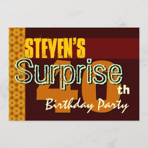 Convites Estrelas de aniversário de 40 anos Dourado e Choco