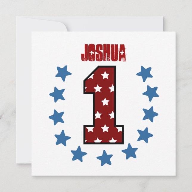 Convites Estrelas de Azul Branco Vermelho no Primeiro Anive (Frente)