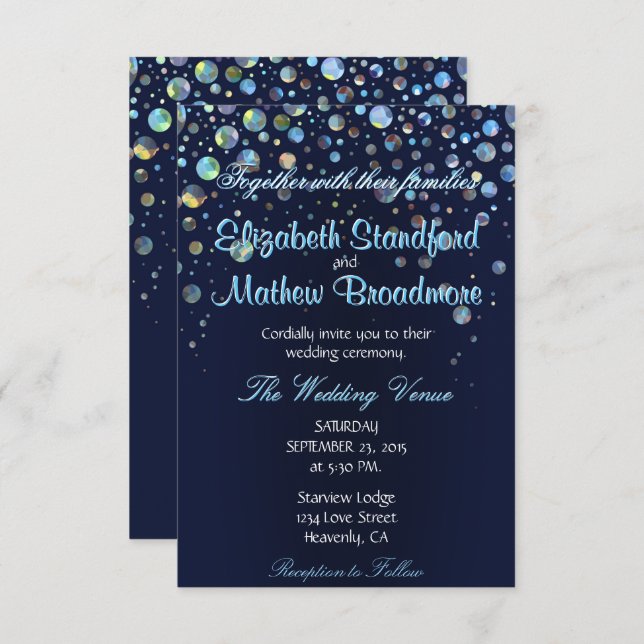 Convites Estrelas de Bolhas (Frente/Verso)