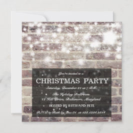 Convites Estrelas de brilho da festa de Natal rústica da