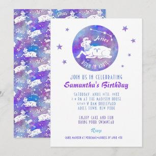 Convites Estrelas de Constelação de Áries Ram de festa de a