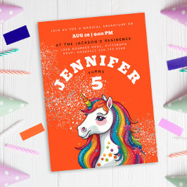 Convites Estrelas de Lágrima Vermelha Laranja de Corno de U