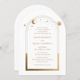 Convites Estrelas de Lua Dourada do Sol Celestial