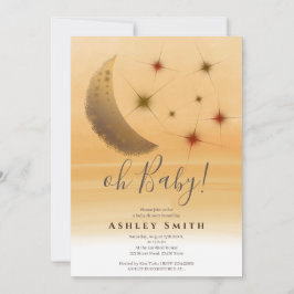 Convites Estrelas de ouro cúmulo-lua chá de fraldas de água