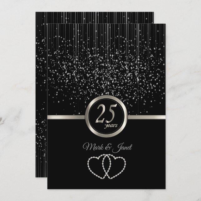 Convites Estrelas do 25 Silver Anniversário (Frente/Verso)