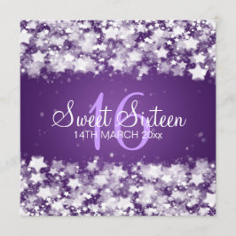 Convites Estrelas do brilho do partido do doce dezesseis