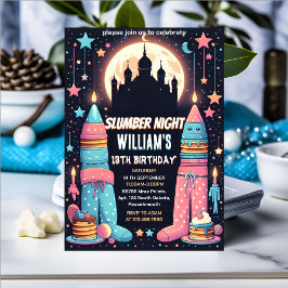 Convites Estrelas do sono 13 do Sleepover SlumbParty