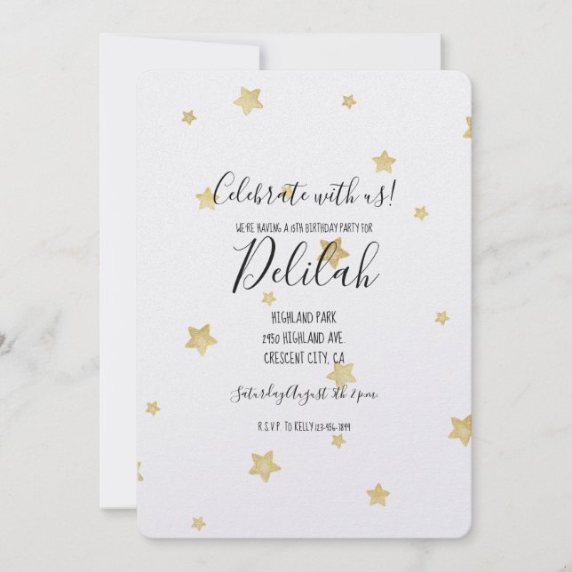 Convites Estrelas Douradas (Frente)